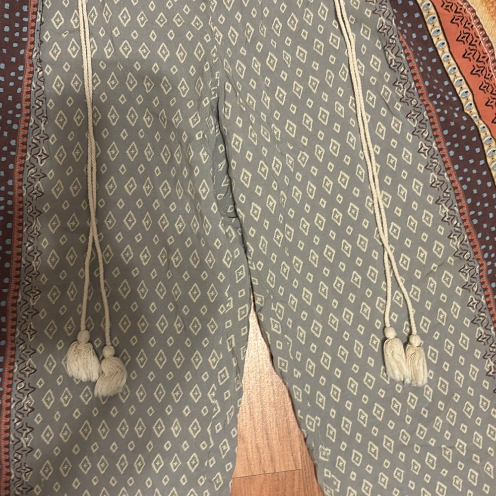 Gypsies and Moondust Bohemian Patterned lounge Pants with Drawstring - Picture 2 of 9